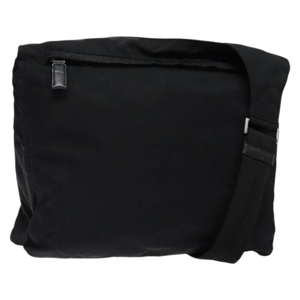 PRADA Shoulder Bag Nylon Black Silver